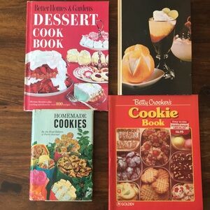 4 Vintage Cookbooks Better Homes Gardens Dessert Betty Crocker Cookie Books